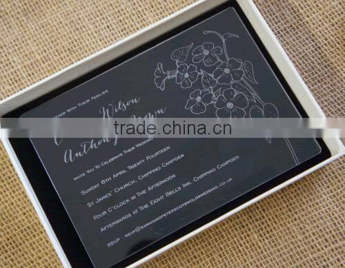 3mm imported black acrylic with high quality Material wedding invitation card