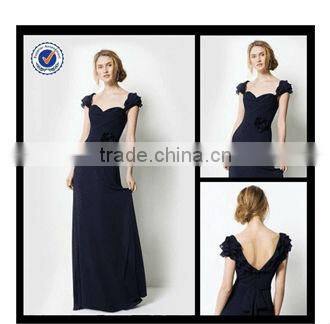 Newest Strapless Ruffle Royal Blue Floor length Bridesmaid Dresses Patterns bm00067