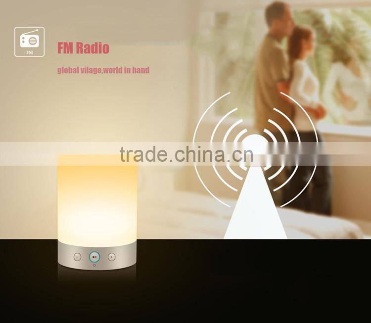 Hot Sale Gift SD Card Slot Portable Wireless Bluetooth Speaker With Led Light Colorful Touch Lamp