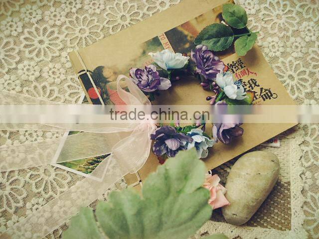 Handmade Paper Bridal Hair Accessory Flower Garland Artificial Hand Decoration and Garland for Festival and Wedding