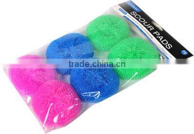 plastic mesh scourer ball,kitchen cleaning plastic pot scrubber