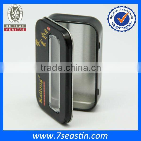 smoke cigarette metal tin box with hinge