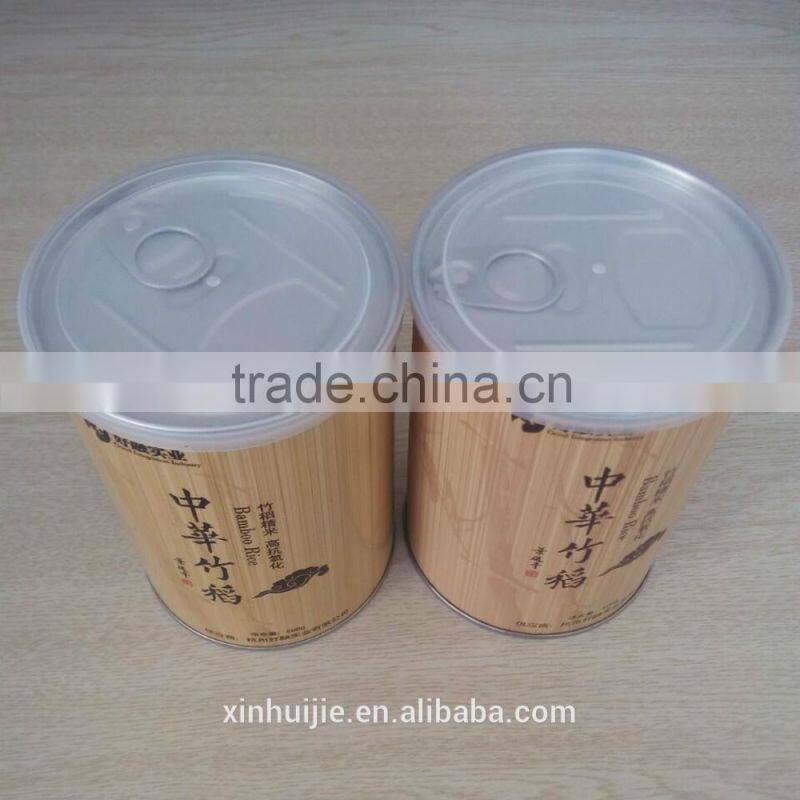 rich packaging paper cans ,High quality aluminum cover round paper box