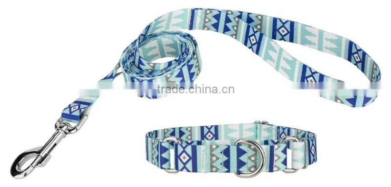 High quality Adjustable Nylon dog collar and leash set for Small Medium pets