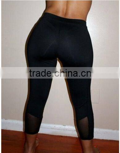 Tight Sport Fitness Yoga Black Purple Pants Large