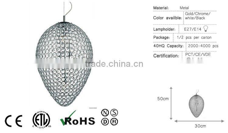 Hanging modern country style design crystal chandelier