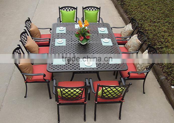 Most Popular Waterproof Garden Cast Aluminium Furniture Dining Table Set Made in China