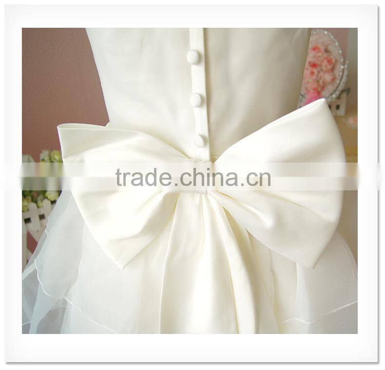 Fancy White Layered A-Line Scalloped Sleeveless Customized Vestidos Girl Dress for Wedding FG004 flower-girl-dress-patterns
