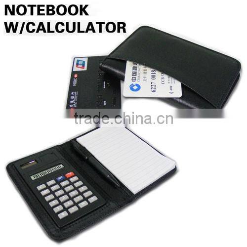 Hot selling waterproof customized color&size leather folder with calculator