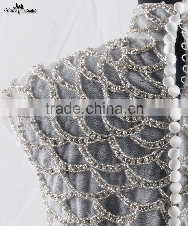RSW907 Detachable Illustion Neckline Sexy Strapless See-Through Embroidery Designs For Mermaid Wedding Dress