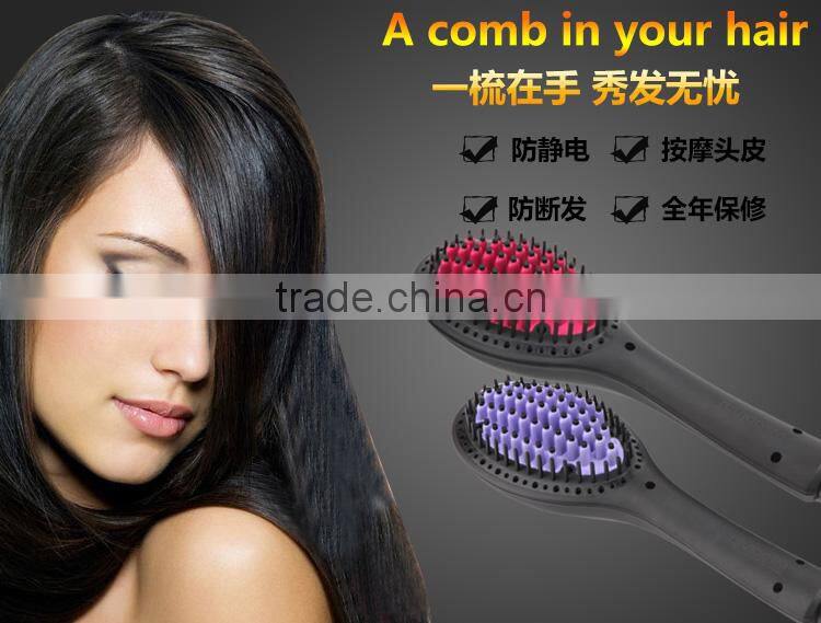 Electric brush hair straightener comb black electric straigh hairbrush