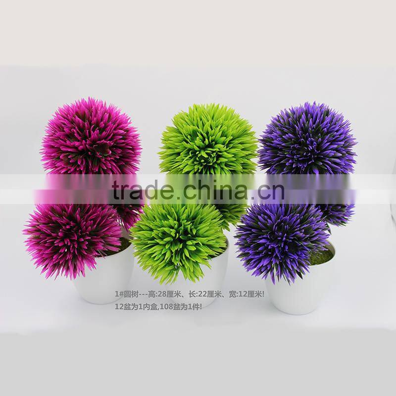 Artificial Ball Flower Tree Mini Bonsai Desktop Green plant home decoration