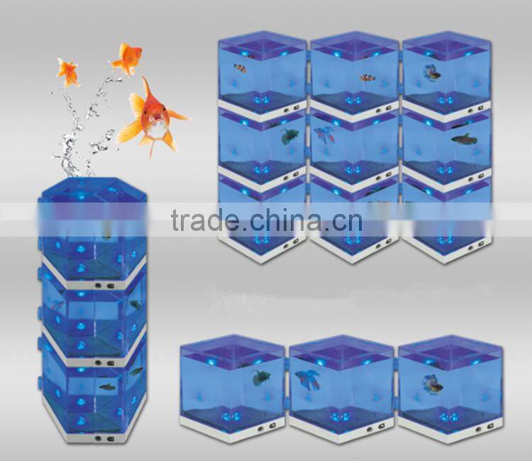 Night Aquarium Fish Tank with LED for Home Office Decoration