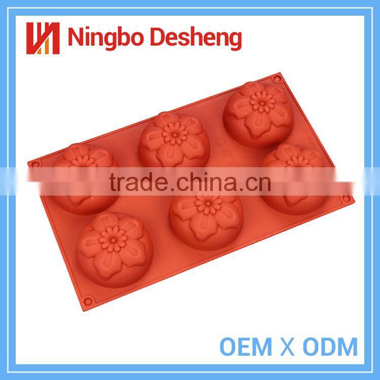 Flower Shape 6 Cans Food-Grade Flower Silicone Candle Molds