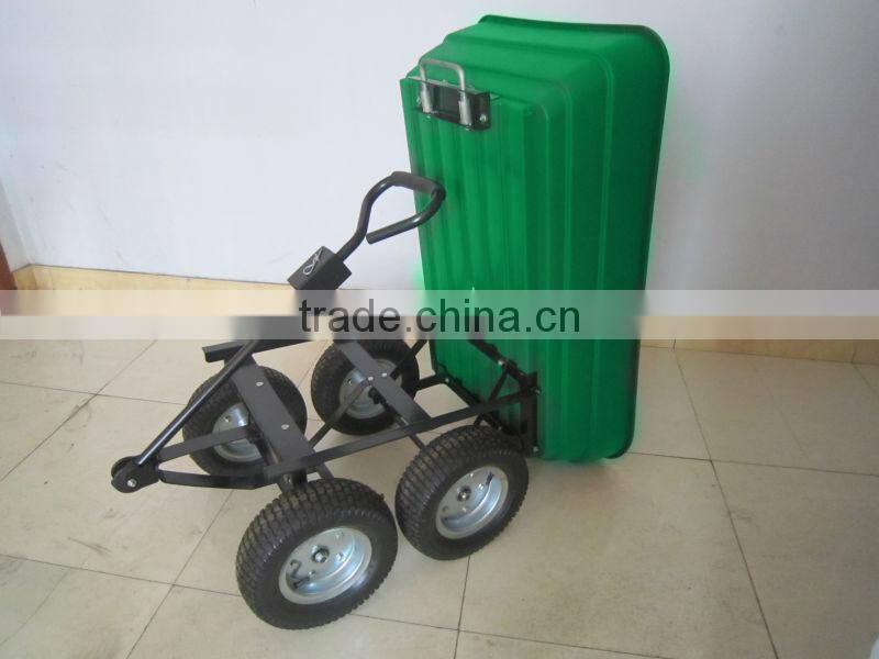 four-wheel plastic garden dumping wagon TC2135