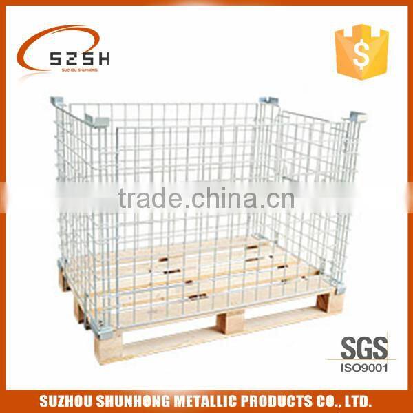 warehouse folding galvanized welded wire storage cage