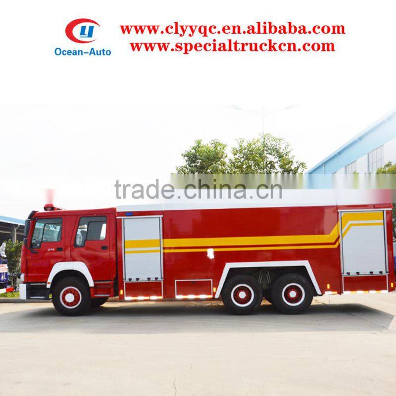 SINOTRUK HOWO 6x4 12000 liter fire truck dimension for sale