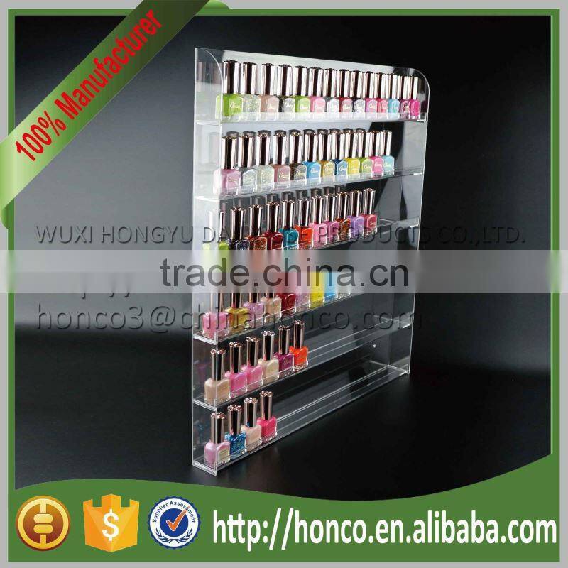 6 Tiers Wall Hanging Nail Polish Cosmetics Use Acrylic Display Rack,Clear Colour