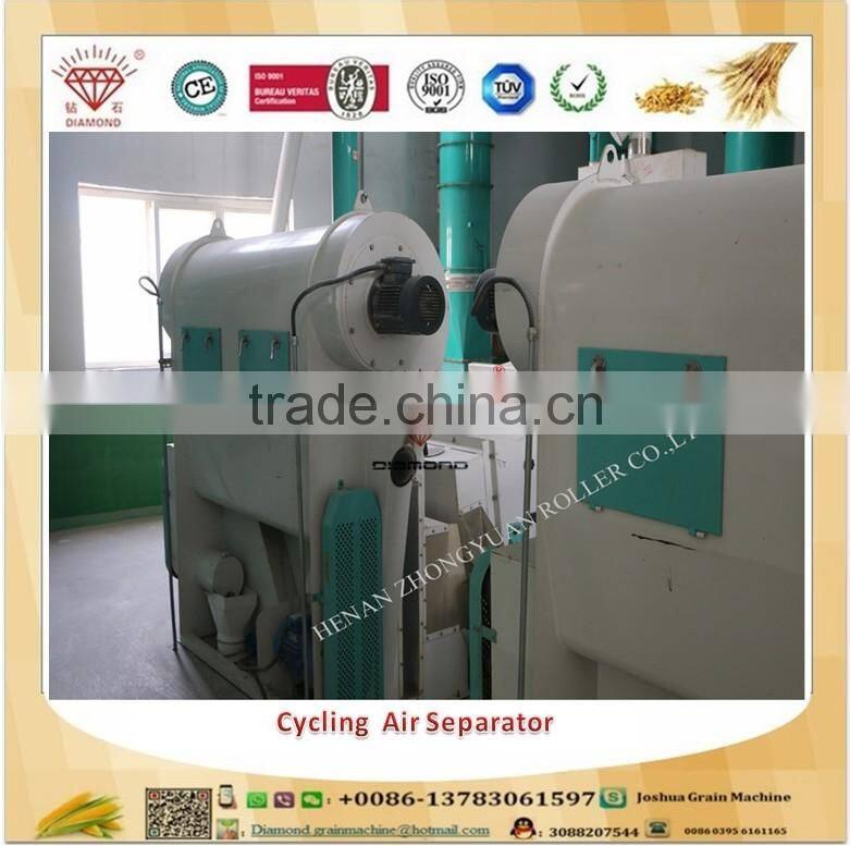 cycling air separator for wheat cleaning