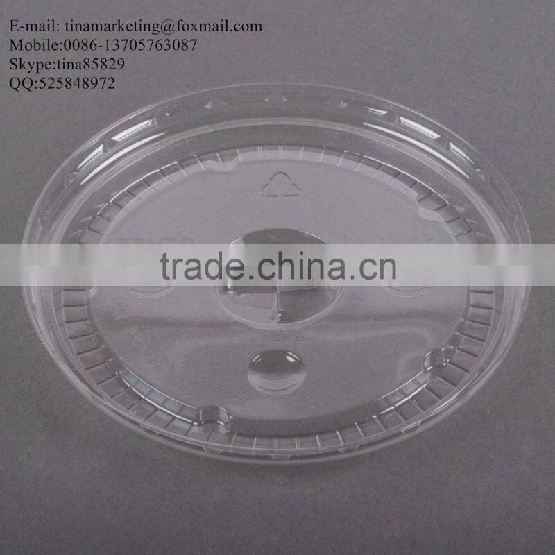 Clear Flat PS Material Lid for 16/20/24 oz. Plastic Lemonade Cup