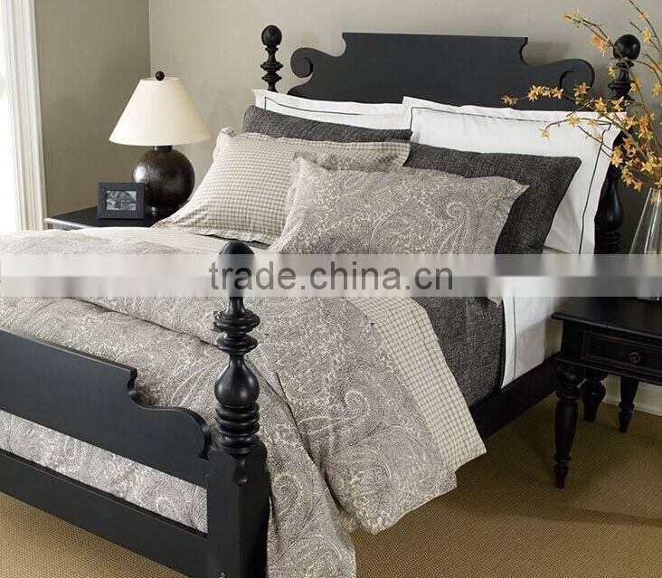 American Style Solid Wood Double Bed, Post-modernism Simple Wooden Bed, Customized Color Double Bed (BF01-X1160)