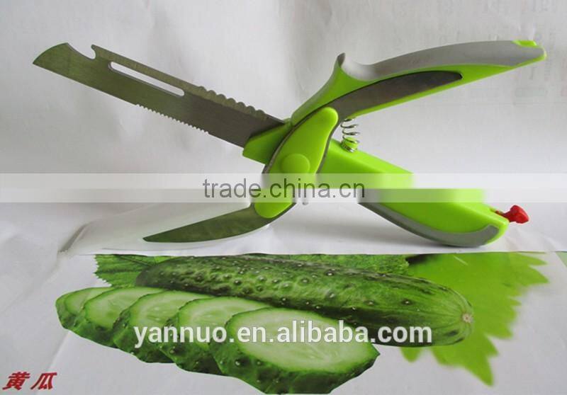 Kitchen Knife with Cutting Board 2 in 1 Universal Knife Food Chopper Food Scissors Slicer Vegetable Chopper