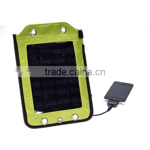 Portable mobile phone solar charger with USB port