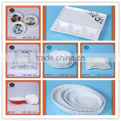 square shape white body fine porcelain soup plate ,White ceramic irregular dinner soup plate set