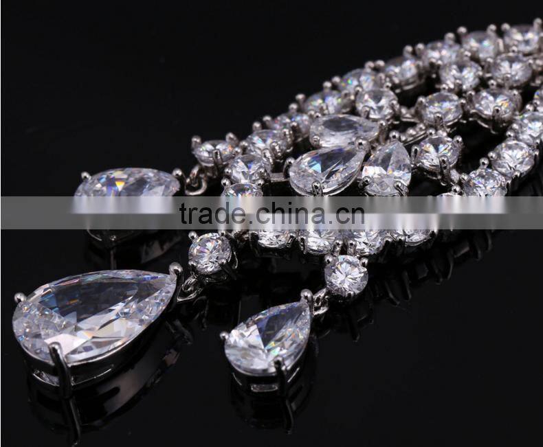 Wholesale Stock Small Order Fashion Women Long Style Tassels Zircon Earrings