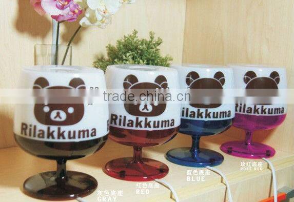 fashion Bear pattern red wine glass night light / lamp