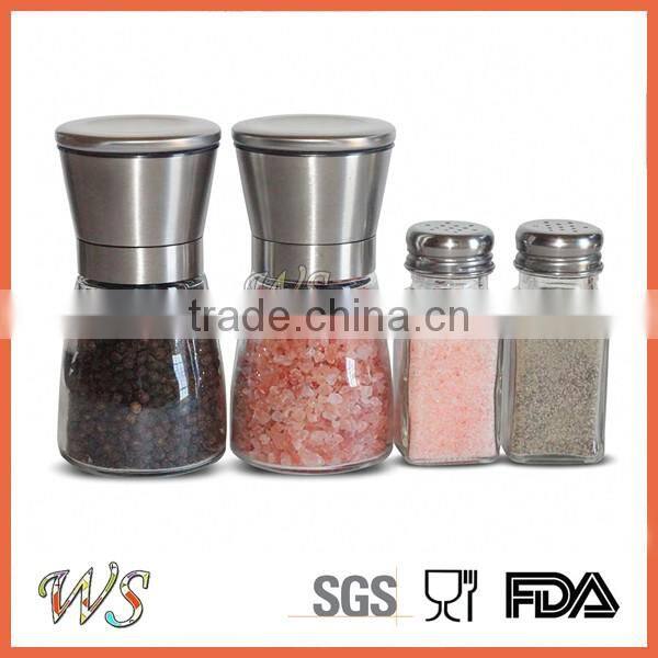 WS-PP12 Premium Salt and Pepper Grinder Set (set of 2) with FREE Salt and Pepper Shakers (set of 2)