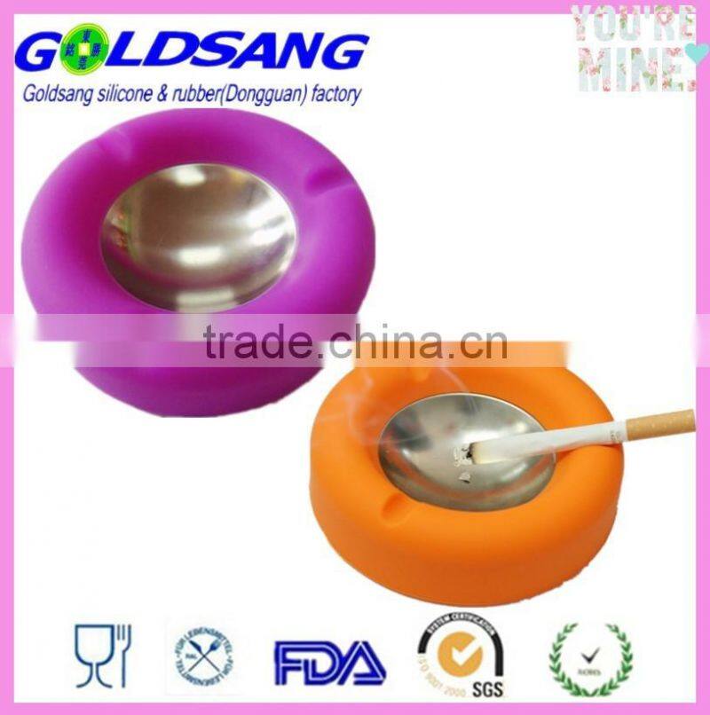 branded with Tin Box Initials and Metal Insert Silicone Monogrammed Ashtray