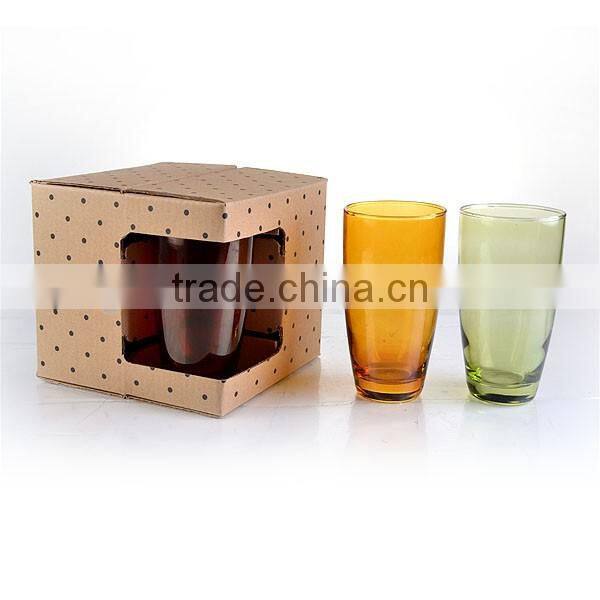 color red wine glasses cup with clear steam with gift box