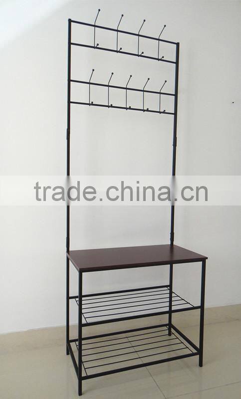 Entry Way Hall Tree Bench Hook coat Hanger stand Shoe cloth rack