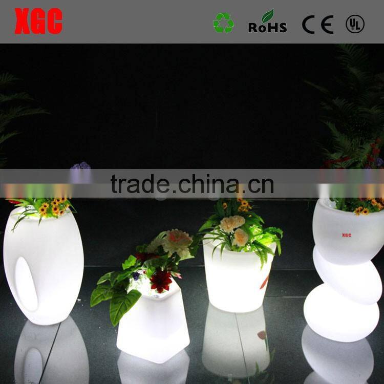 Illuminated indoor square planter flower pots with RGB led lights GD115