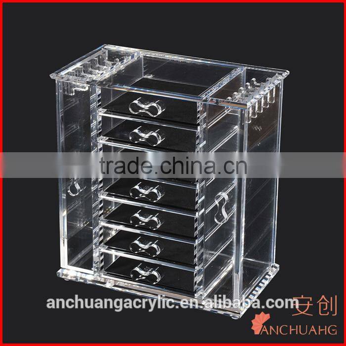 Deluxe 7-drawer Clear Acrylic Jewelry Organizer Necklace Keeper