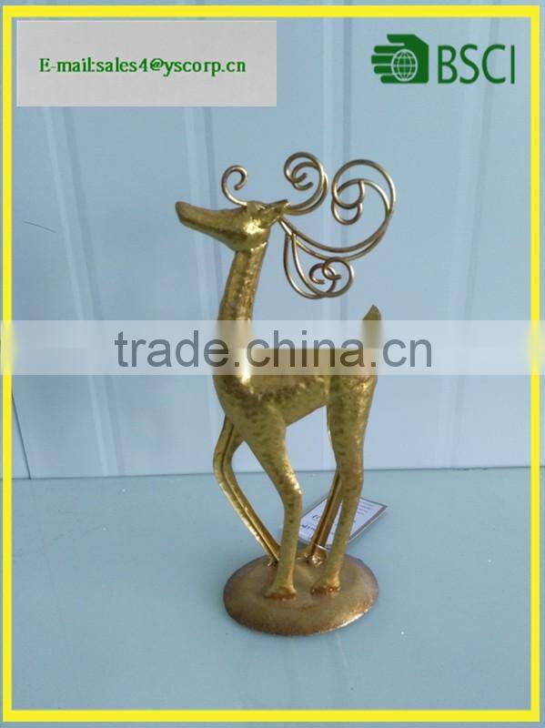 Christmas Deer Gold Silver color Primitive Loverly Deer Head Christmas Ornaments Home Decor