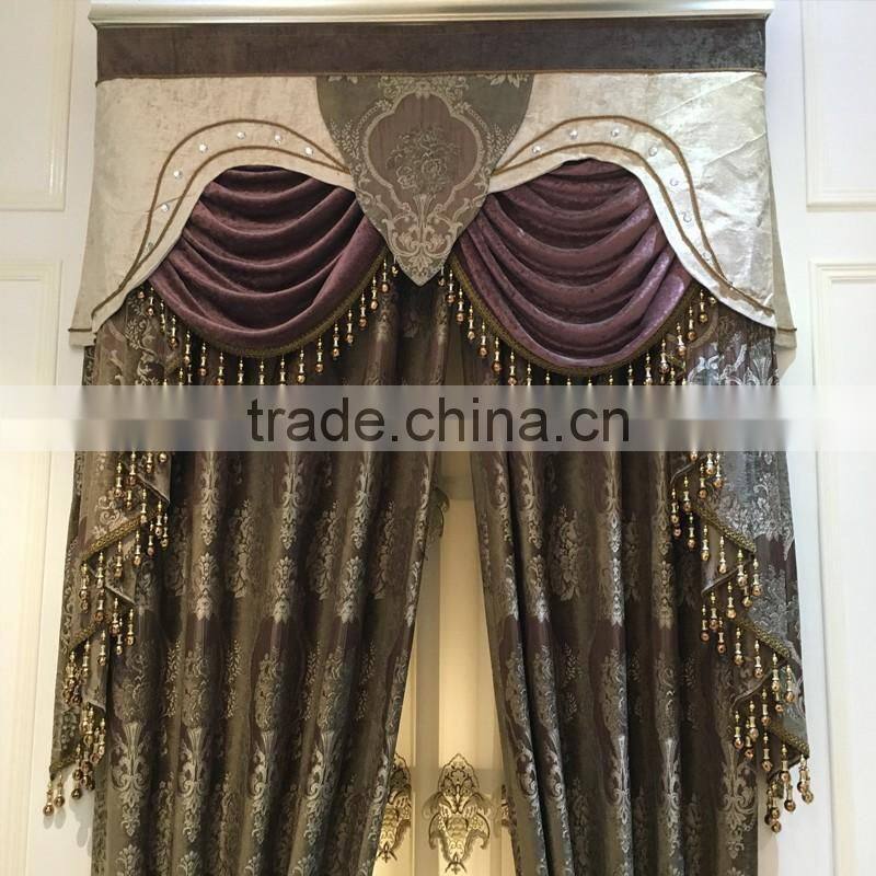 PRS-963 momoda luxury home decorations french retro antique curtain with sheers and valance arabian curtain fabric