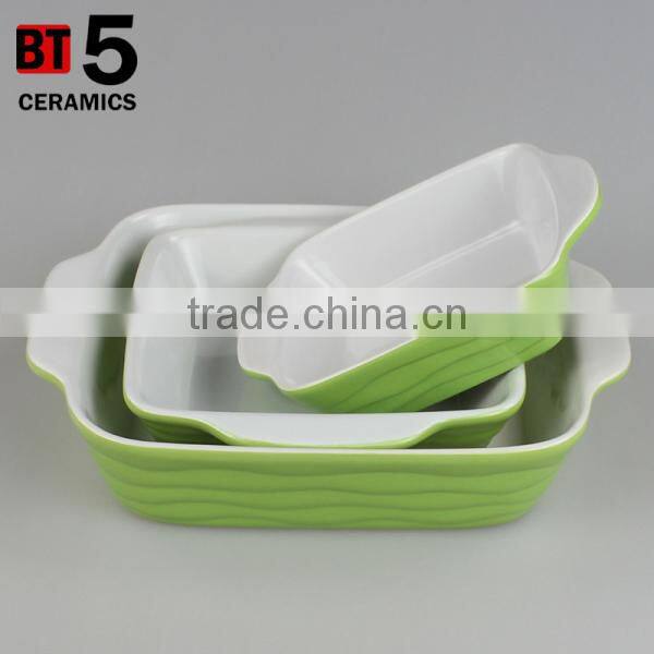 BT5-SD01,2,3G ceramic square green bakerware dish