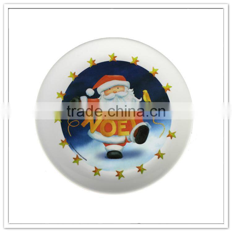 Promotional items good quality plastic melamine kids christmas plate
