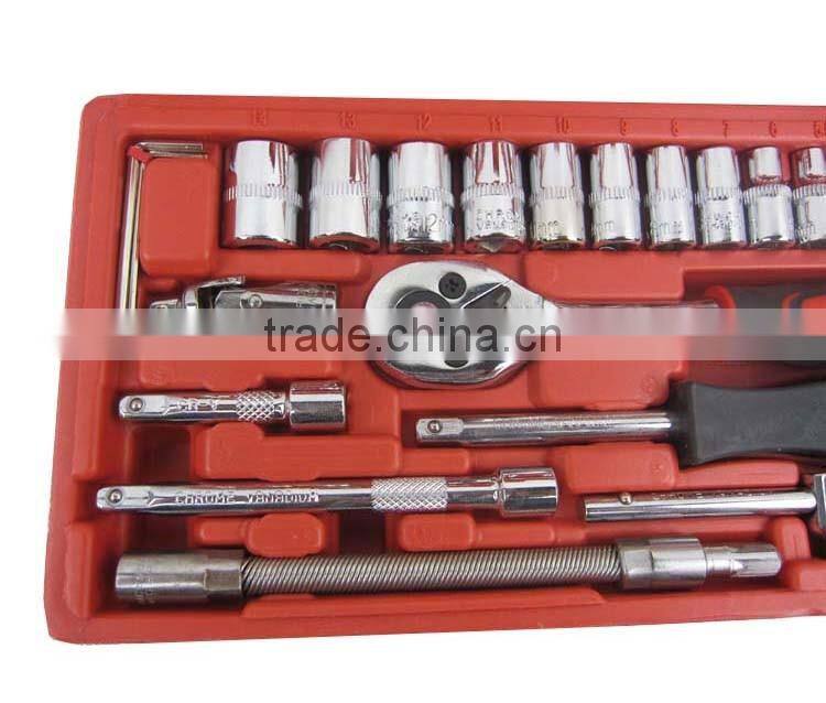 46pcs socket set 1/4" Auto Repair Tool car ratchet wrench set