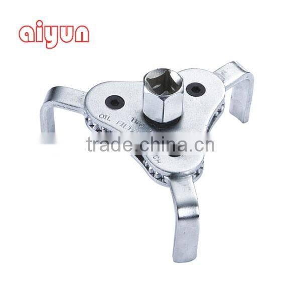 1/2 drive auto adjust 2 Ways 3 Jaw round chrome plated flat type oil filter wrench