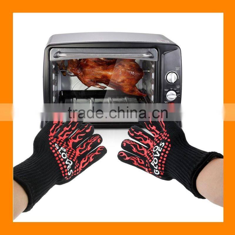932F Heat Resistant Kitchen Oven Mitts with Extra Forearm Protection