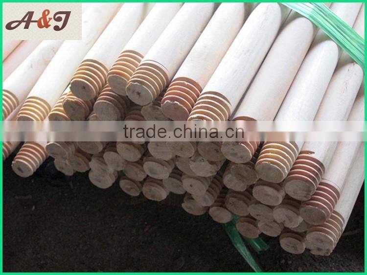 plain wood stick, broom stick with italian thread