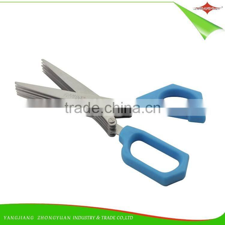 ZY-J1042 Stainless steel 5 blades herb scissors double blade kitchen scissors with pp handle