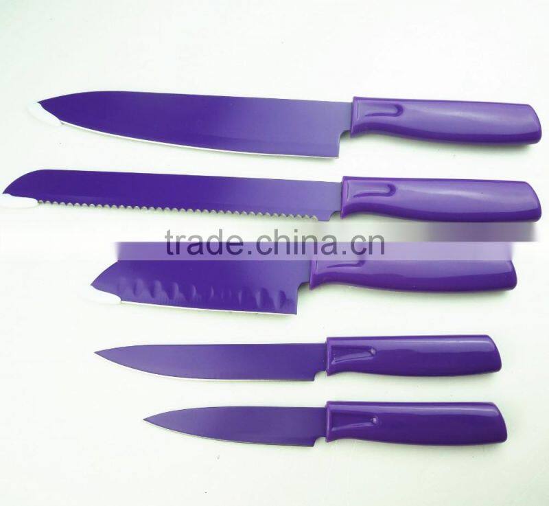 52008 5pcs non-stick knife with abs handle