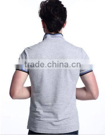OEM factory clothing, gray cotton pique wholesale polo shirts for men with logo embroidery