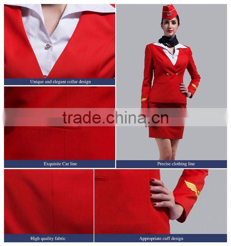 Custom High Quality Airline Uniform For Stewardess