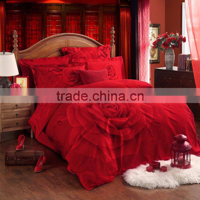 Chinese100%cotton luxury wedding bedding set
