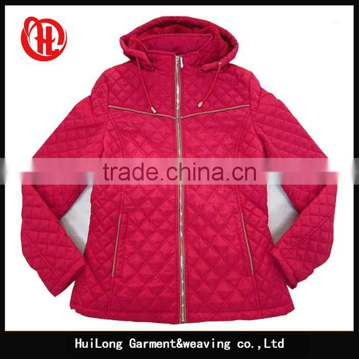 High quality fur lined warm coat women winter jacket